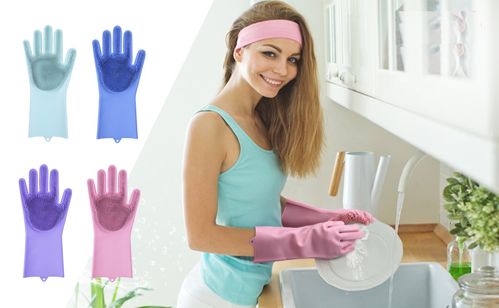 ALLWIN Home Magic Silicone Dish Washing Gloves