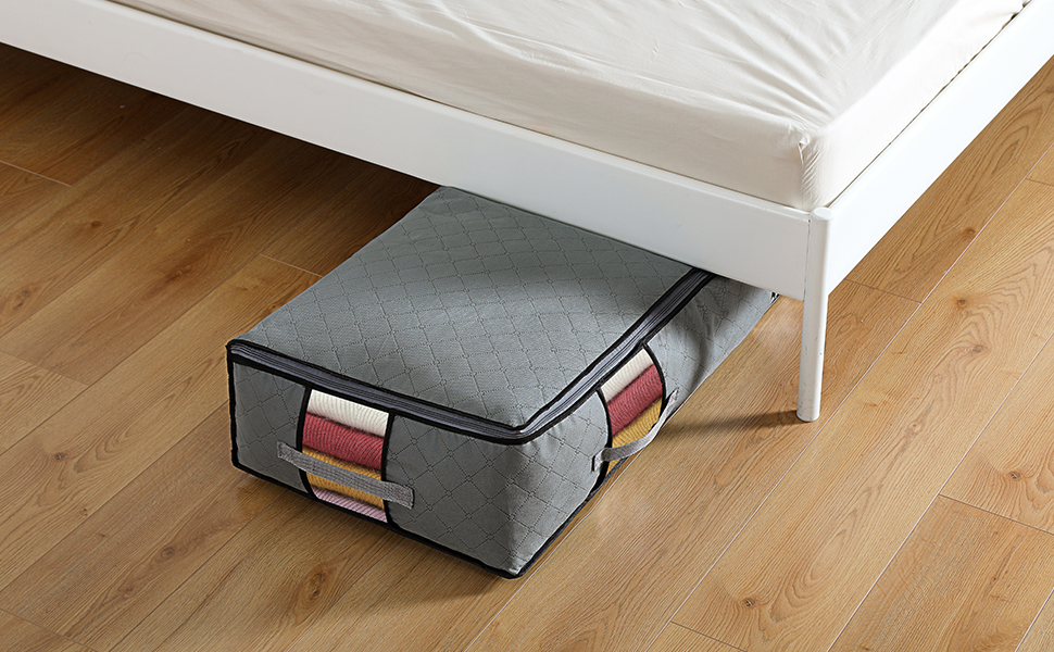 ExtraLarge Under Bed Storage Foldable Container [4pack] Underbed