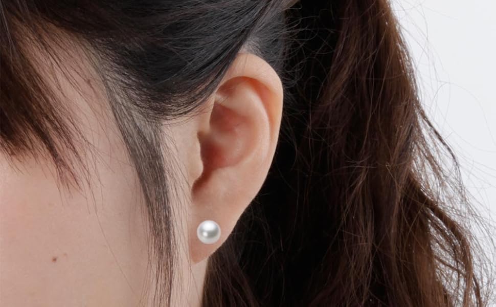 JAPAN PEARL 志摩アコヤ真珠6mm 6連ピアスK14WG パール