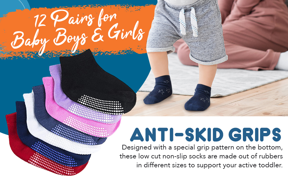 toddler socks non slip grip gripping safety active play crawl walk baby