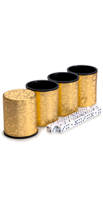  Casino Liar's 4 Golden Dice Cups - Shakers for Bluffing Game with 20 Dice