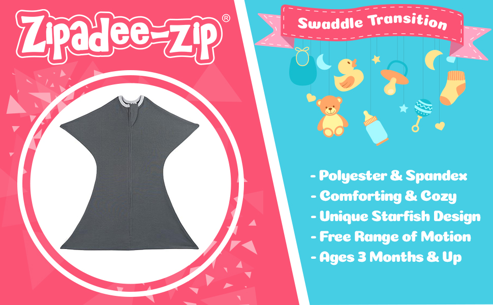 SleepingBaby Poly ZipadeeZip Swaddle Transition Baby