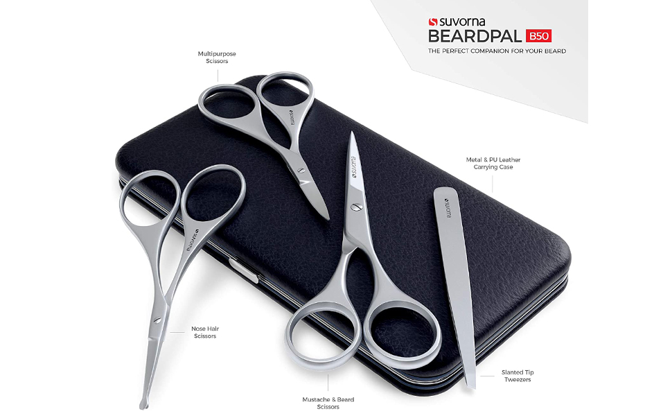 Suvorna Beard and Moustache kit with Beard Scissors for men, Moustache