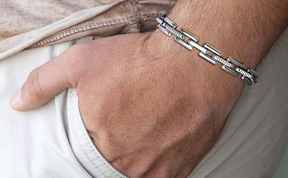 新品未使用 ステンレス チェーン ブレスレット メンズ　21cm Amazon | [Rockyu] ブレスレット メンズ ステンレス 21cm