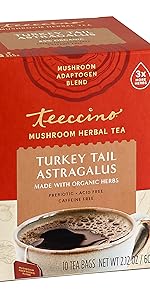 Astragalus tea with health mushrooms is a prebiotic tea for gut health and the immune system