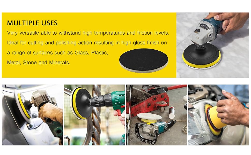 5 Inch Buffing Wool Pads 8PCS Kits, Felt Polishing Pad Buffing Wheel