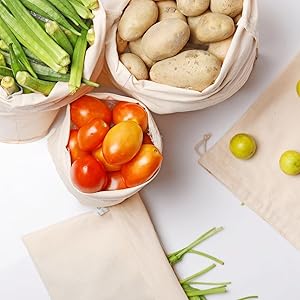 greenmile cloth storage market zero waste organic cotton bags mesh refrigerator potato drawstring
