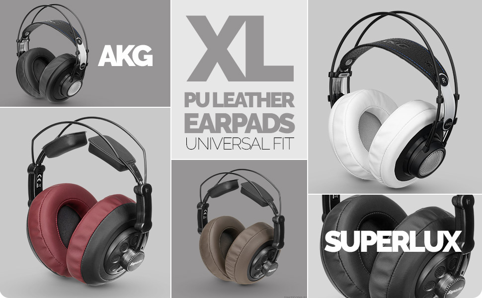 XL Black Pleather Earpads