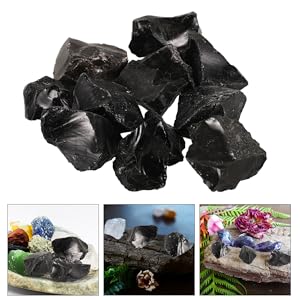 Amazon.co.jp: ULDIGI 1 黒曜石 原石 石 水晶 装飾品 原石 石