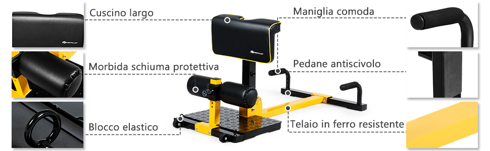 COSTWAY Panchina Fitness 8 In 1, Squat Multifunzione Attrezzature Per Il Fitness, Allenamento Core E Gambe, Esercitazione Sit-up E Push-up, Allenatore Del Corpo, Antiscivolo 12 1