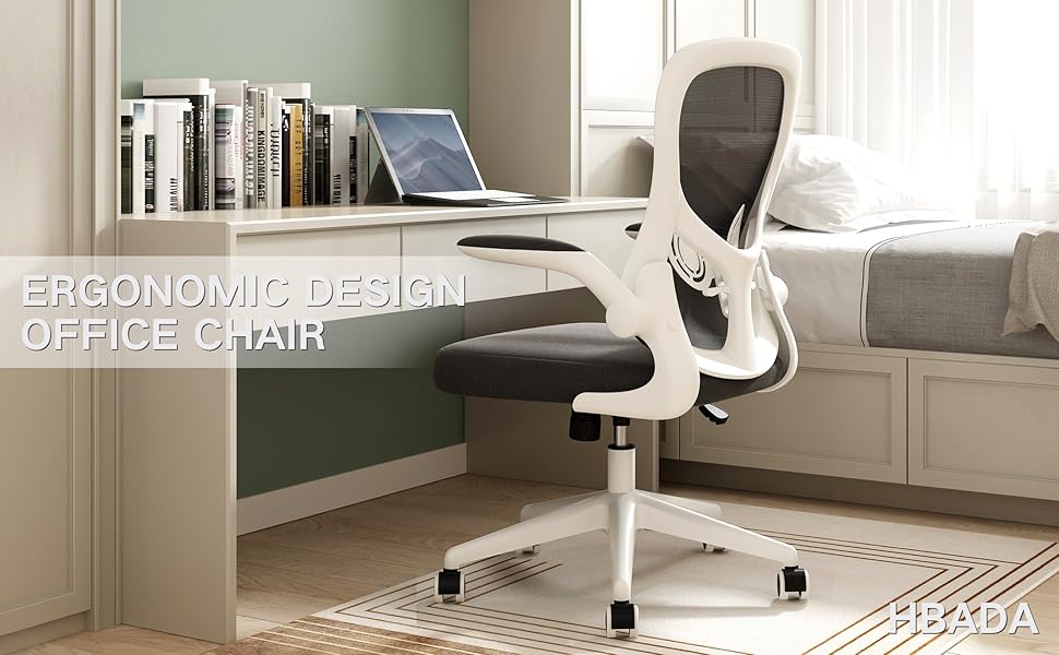 Hbada Ergonomic Desk Chair, Computer Office Chair with Flipup Armrest