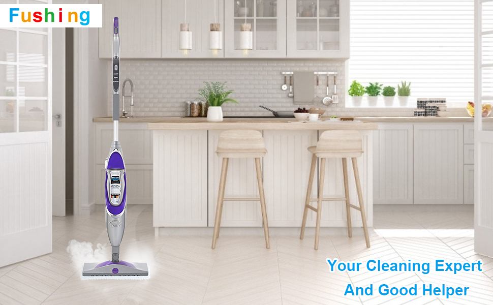 Fushing 5Pcs Steam Mop Pads, Washable Microfiber Cleaning