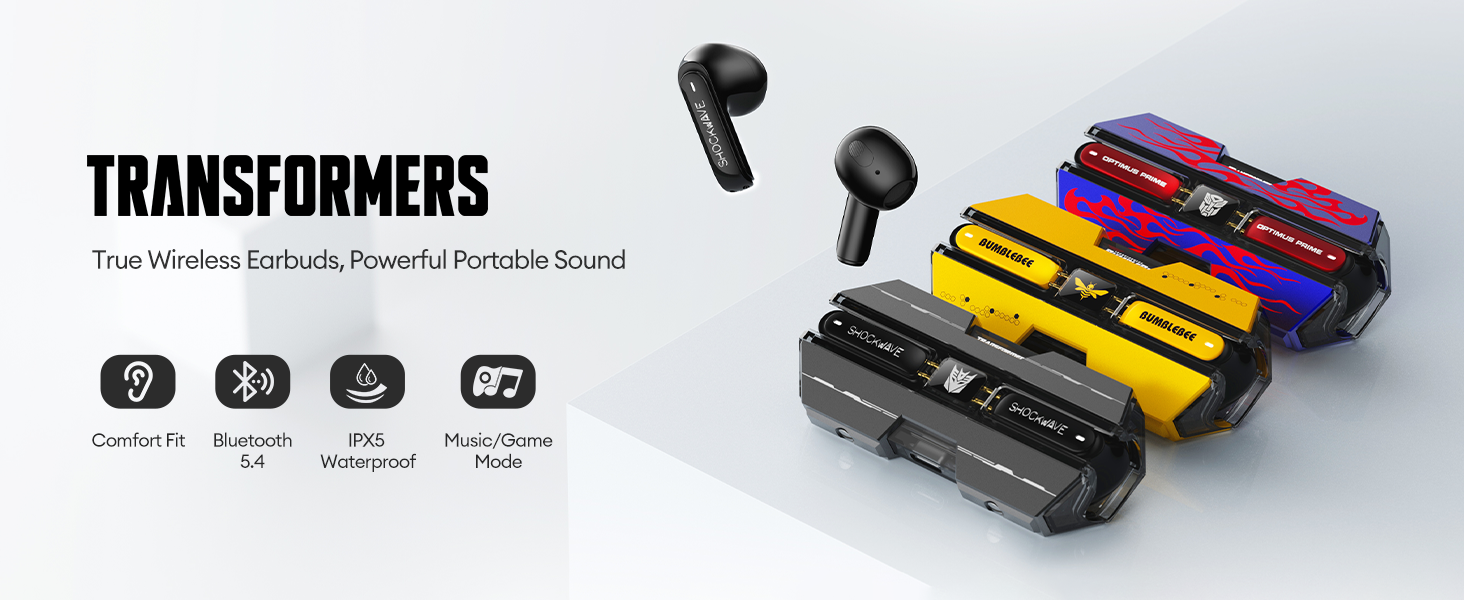 TRANSFORMERS True Wireless Earbuds Wireless Bluetooth 5.4