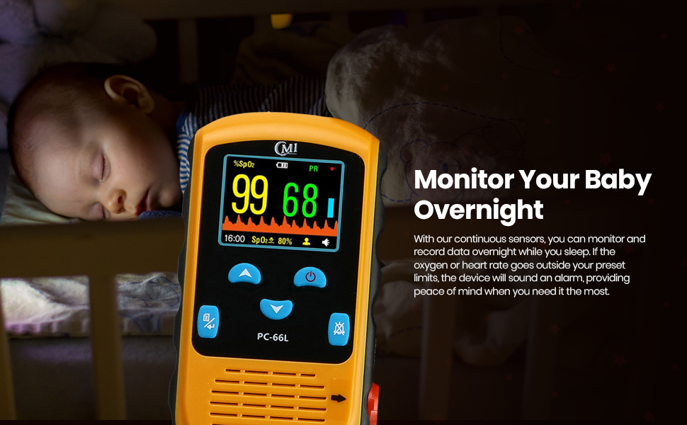 CMI Health Rechargeable Pulse Oximeter Continuous Infant Monitoring (Up to 25 lbs
