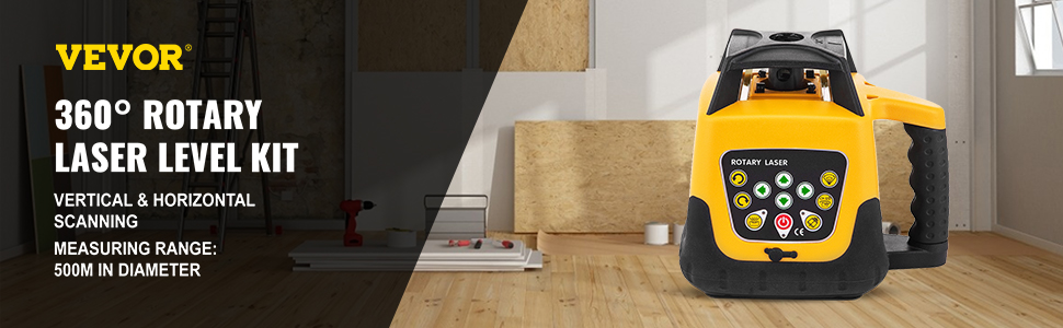 VEVOR Kit Niveau Laser Rotatif 360° Nivellement Automatique 500 M Vertical Horizontal Transversale Outil De Mesure Construction 10 Niveau Laser Autonivelant