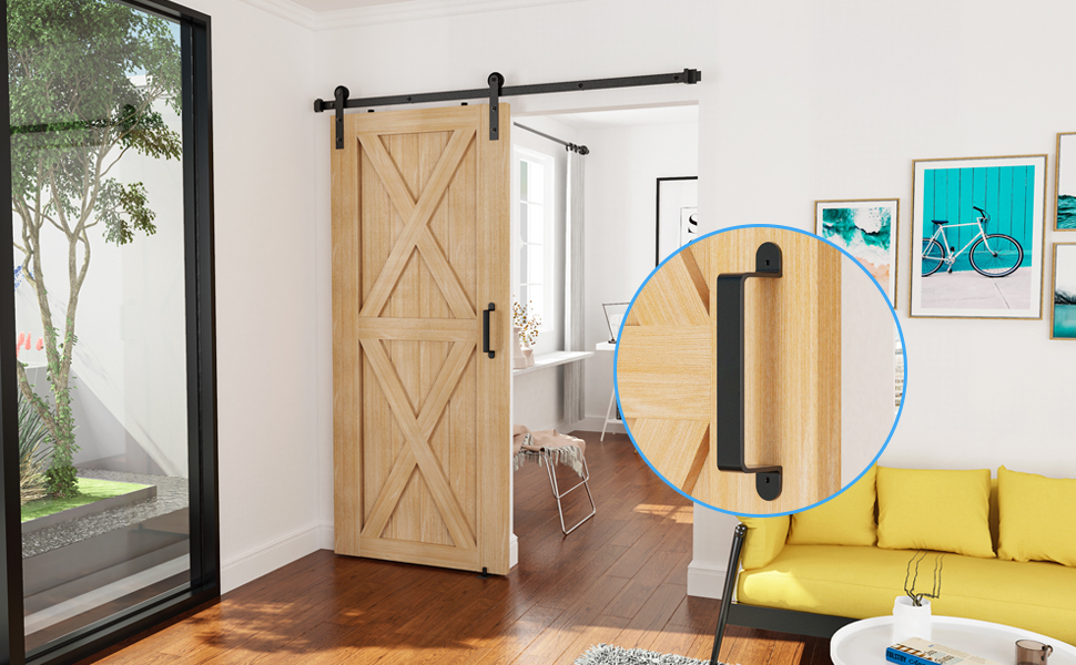 ZEKOO 8.9 Inch Sliding Barn Door Handle Set Barn Door Hardware Pull Handle Gate