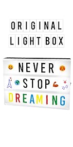Original light box with 210 letters and 90 emojis