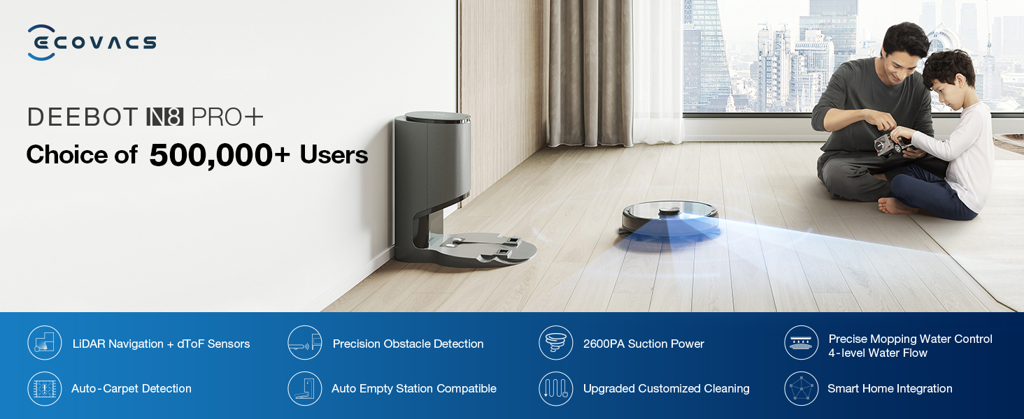 【新品】DEEBOT8+ Amazon.com - ECOVACS Deebot N8 Pro+ Robot Vacuum and Mop