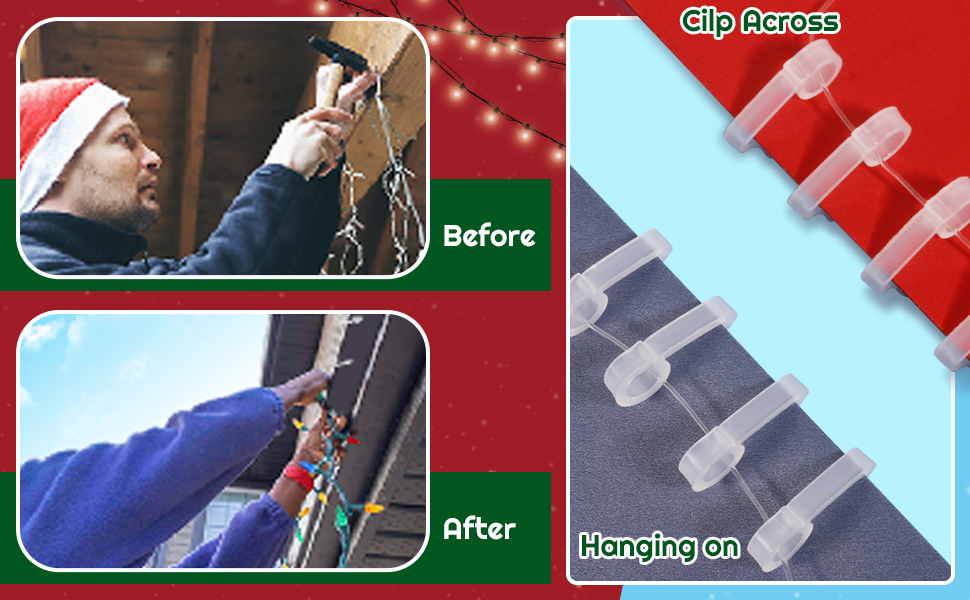 Fuyamp 100 Pcs Hang Gutter Hooks for Christmas Light