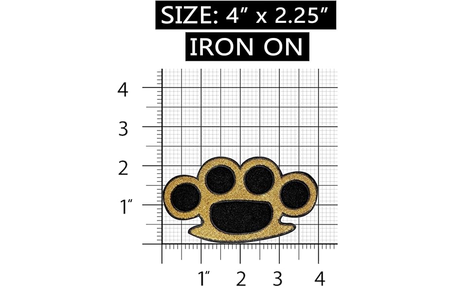 Brass Knuckles Patch Illegal Weapon knucklebusters