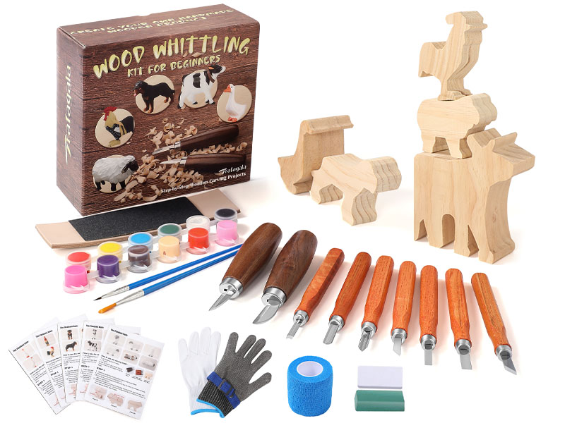 Amazon.com: Trafagala Wood Carving Kit Farm Animals Whittling Kit