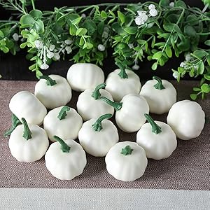 white pumpkins for halloween fall table decor