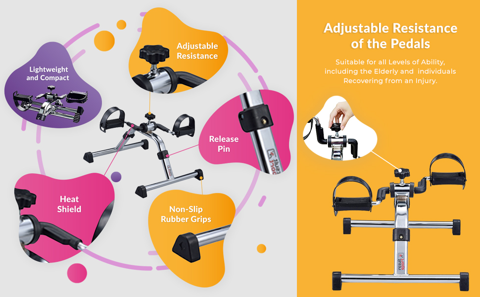 Folding Seated Pedal Exercise Bike Arms and Legs Cycling Office Desk