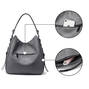 Borsa da donna grigio chiaro borsa donna Hobo borsa a tracolla grande