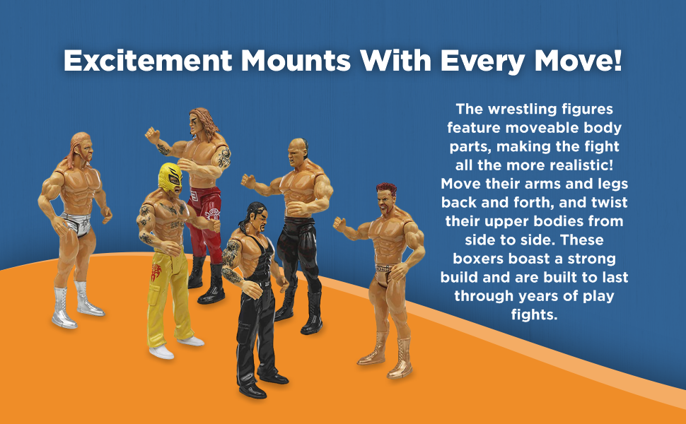 Top Right Toys Wrestling Toys, Set of 12 Boxing Action