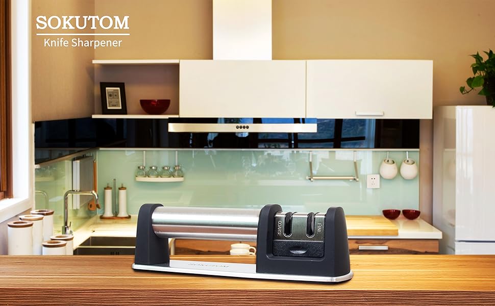 SOKUTOM Knife Sharpener for All Straight and Serrated
