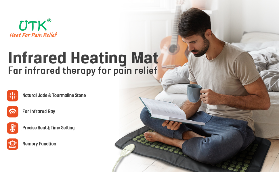 UTK Far Infrared Heating Pad for Back Pain Neck Pain Cramps 21"x31