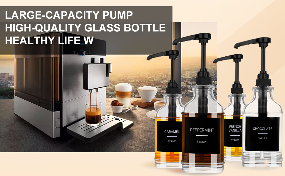 Guiqulai 4 Pack Coffee Syrup Dispenser for Coffee Bar