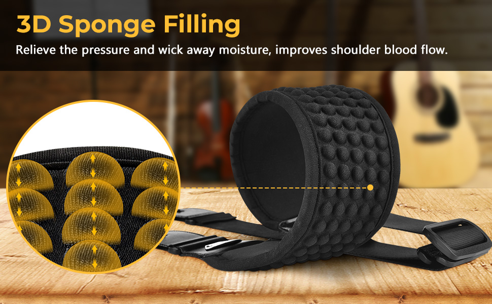 Bass Guitar Strap,LEKATO Neoprene Foam Padded Guitar Strap Comfortable