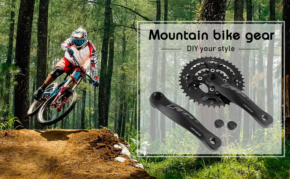 MTB Crankset, shsyue 42/34/24T 7/8 Speed Aluminum Crankset for Mountain