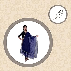 Shree Kanak Zari Creations Women's Banarasi Cotton Zari Weaved Dupatta SPN-FOR1