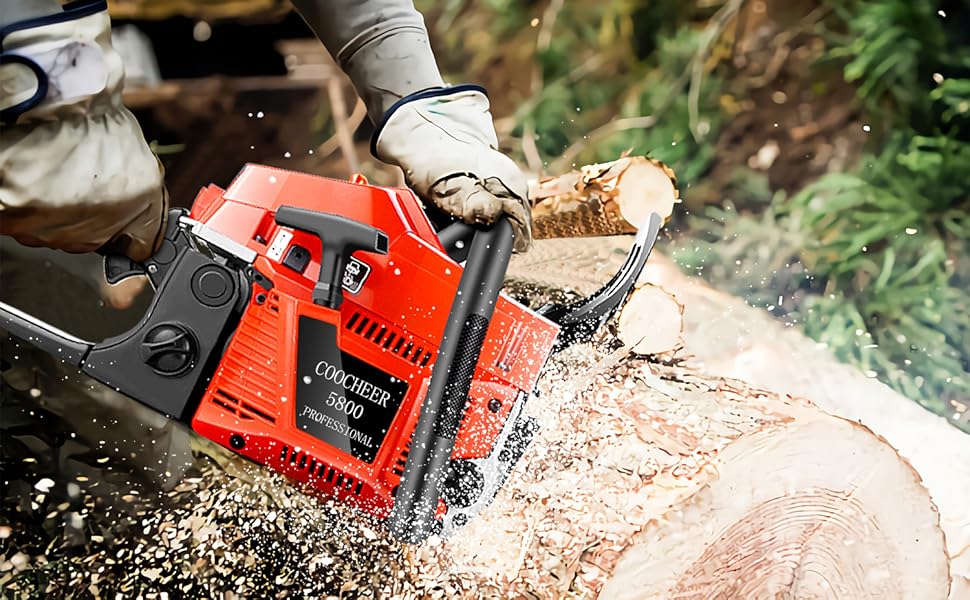COOCHEER 58CC 20" Gas Chainsaw 2Cycle Handed Petrol Chain Saw Cut Wood