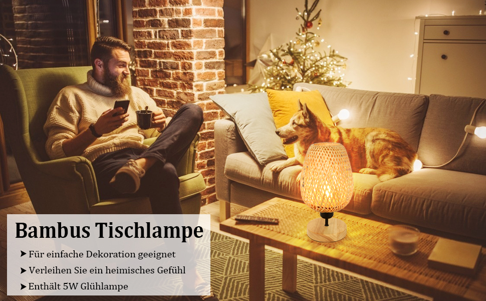 Tischlampe Bambus