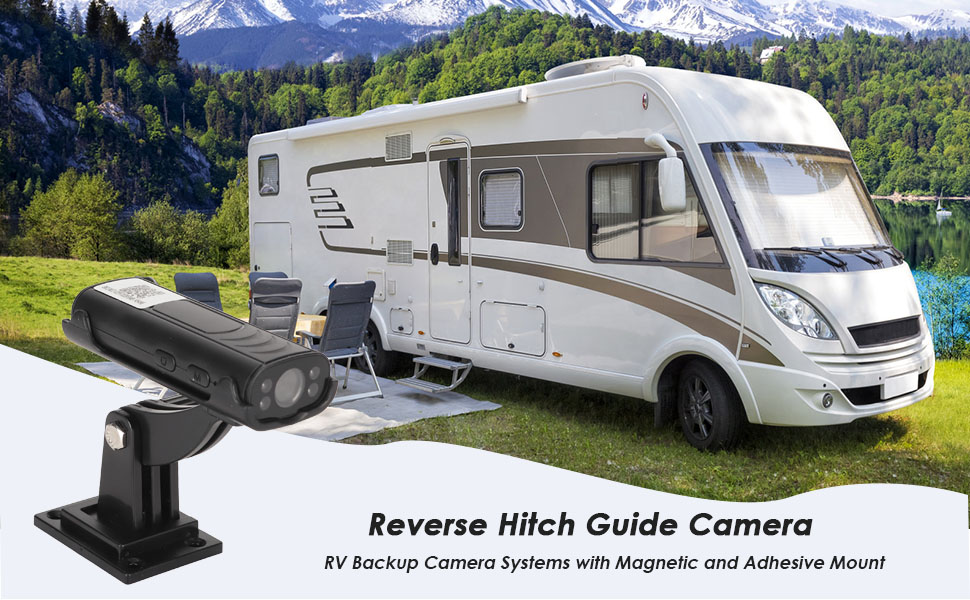 Reverse Hitch Guide Camera, HD Waterproof Night Vision Rear View Camera, RV Backup Camera