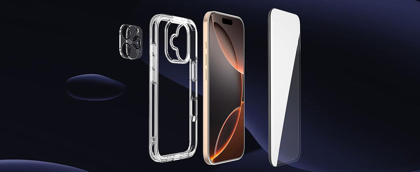 iPhone16 SIMフリー ケース、フィルム付 Amazon.co.jp: iPhone16 ケース クリア 耐衝撃 ガラスフィルム