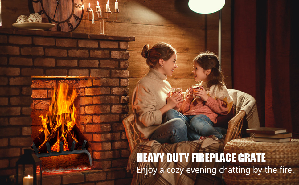 Goplus Fireplace Log Grates, Steel Fire Grates, 3/4" Heavy