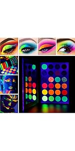 neon luminous glitter eyeshadow palette
