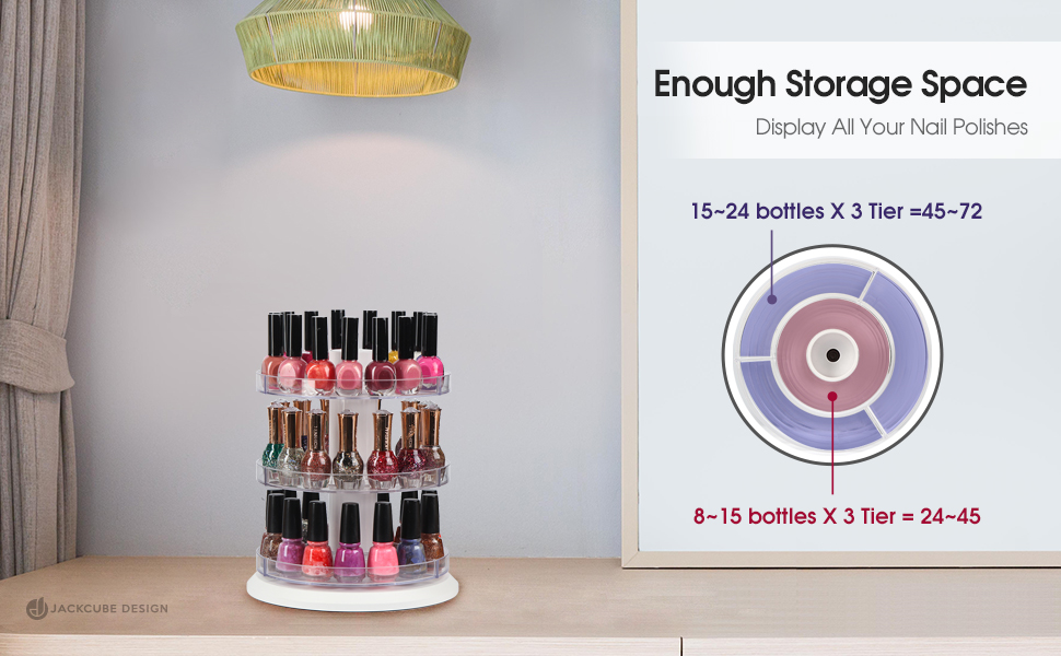 J JACKCUBE DESIGN Acrylic Rotating Nail Polish Display