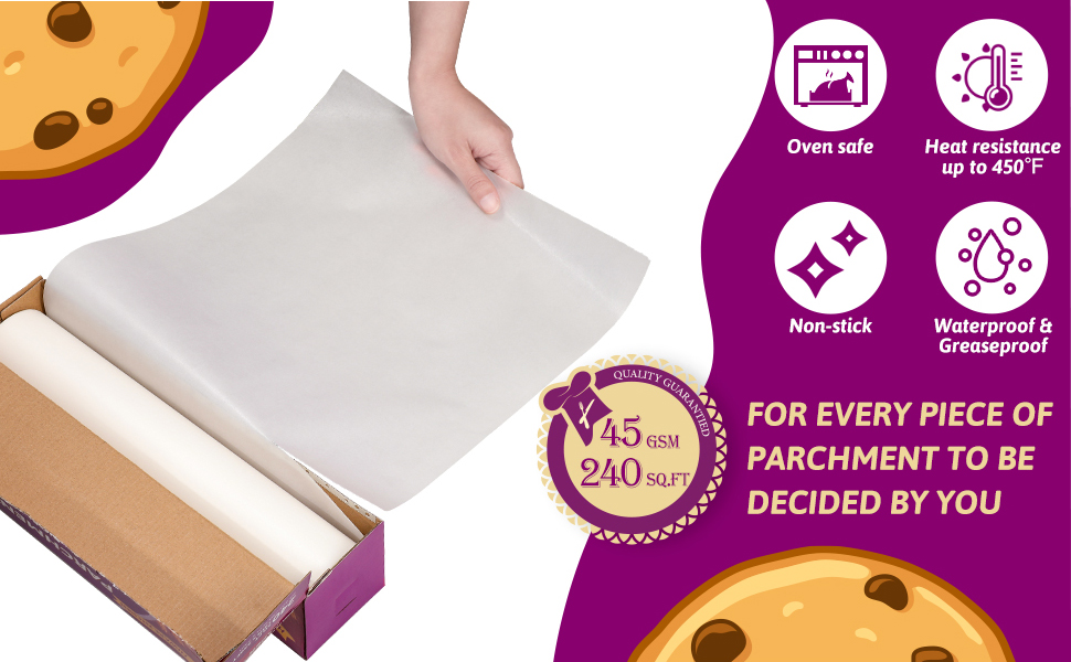 Hiware Parchment Paper Roll for Baking, 12 in x 240 ft, 240