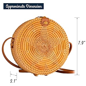 Round Rattan Bag Star NATURAL NEO