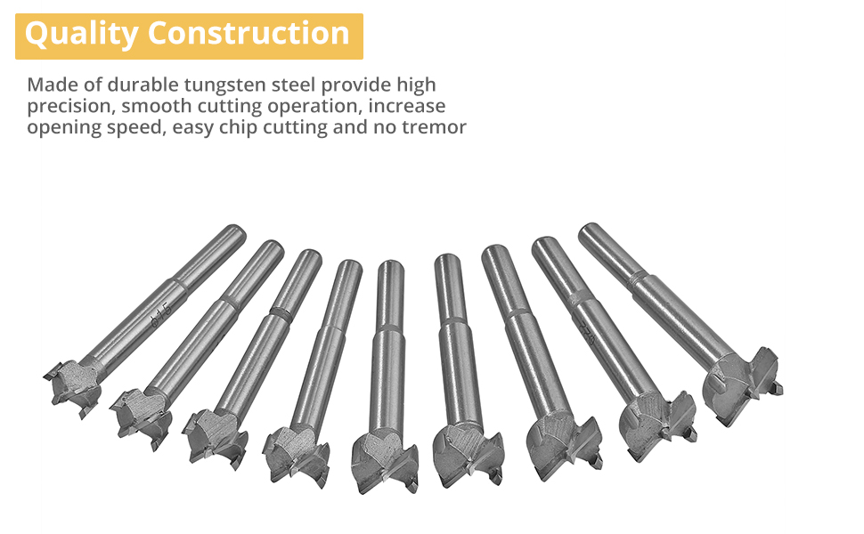 AMTOVL Forstner Drill Bit Set 16 Pcs Carbide Forstner Bits 1535mm