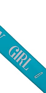 teal birthday girl open end sash with pin
