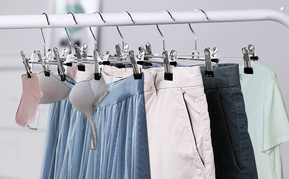 Skirt Hangers Pant Hangers with Clips 12 Pack Metal Jean Hangers Clip Hangers for