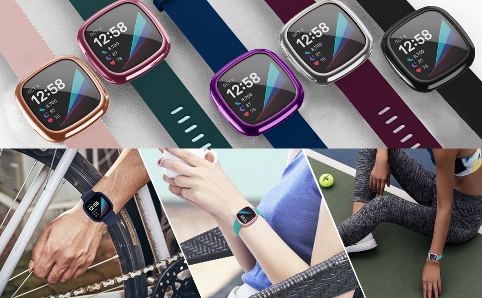 EZCO 3Pack Screen Protector Case Compatible with Fitbit