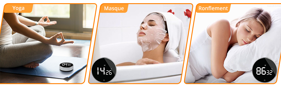 Minuteur De Cuisine, Kitchen Timer Chronomètre Et Compte à Rebours Timer Pour Cuisine Cuisson Classe Formation, Minuterie Aimanté Numérique Affichage LCD, Outil De Gestion Du Temps 14 Minuteur