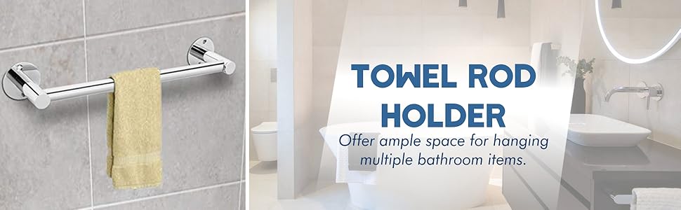 GARBNOIRE 12 INCH Stainless Steel Towel Bar | Bathroom Towel Rod Holder for Kitchen and Washroom